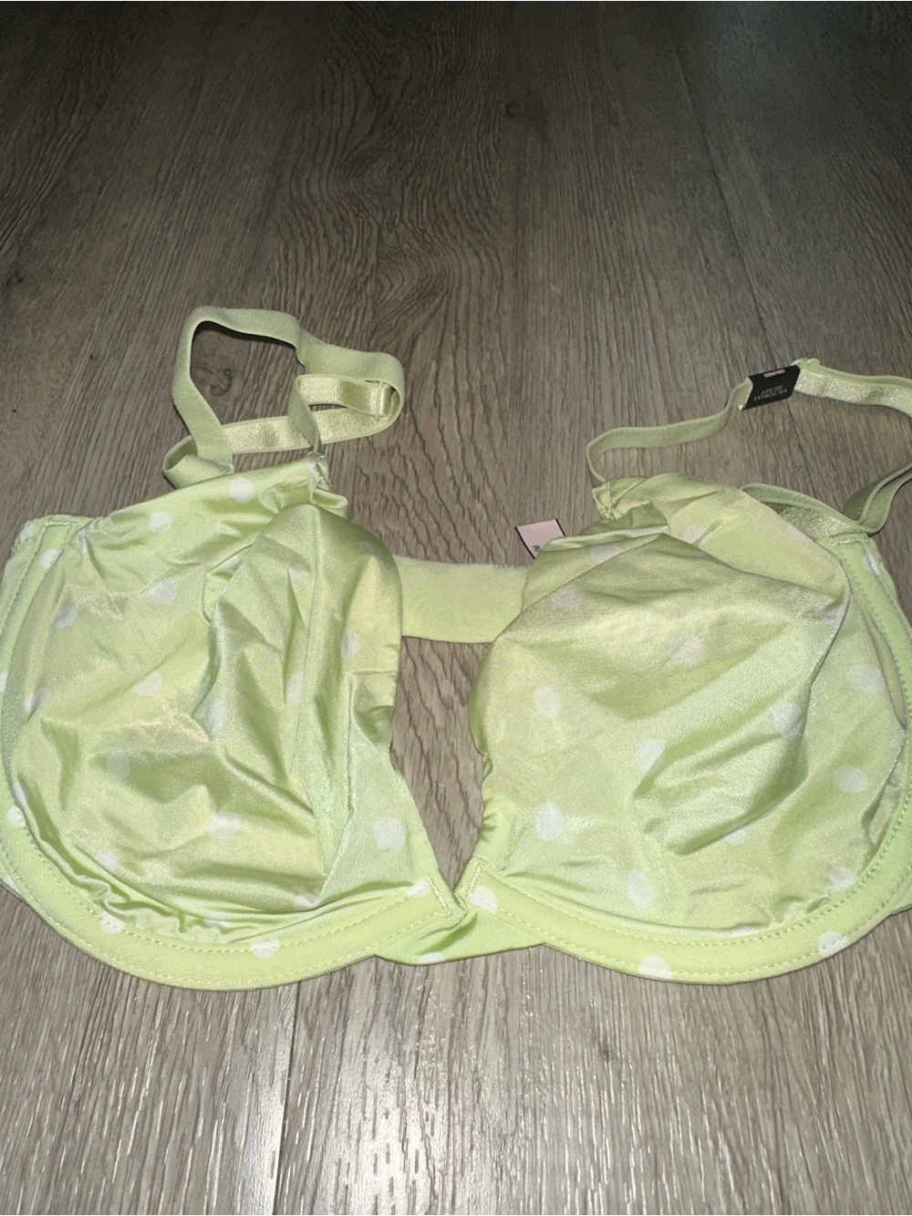NWT Victoria's Secret Light Green Polka Dot Sexy Demi Bra Sz 32 DD